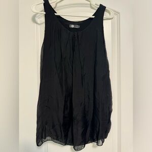 Black Silk/Viscose Tank Top